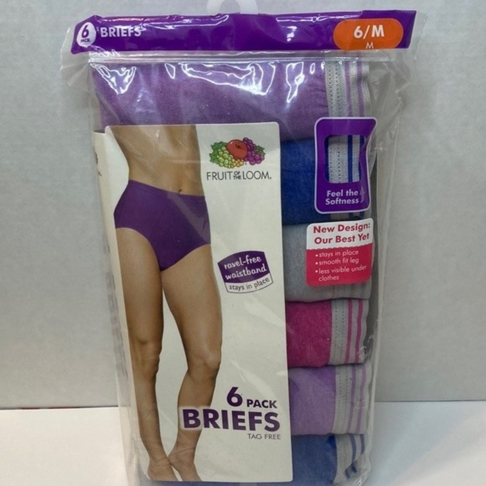Fruit of the Loom Brief Panties Underwear Size 6 Medium Cotton Blend  NWT